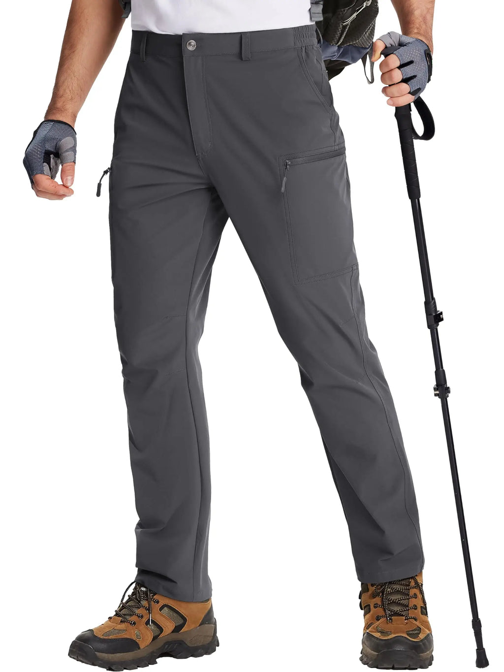 TACVASEN Lightweight Hiking Pants Mens Quick Dry Cargo Work Pants Nylon Waterproof Outdoor Trekking Fishing Pants Male Trousers