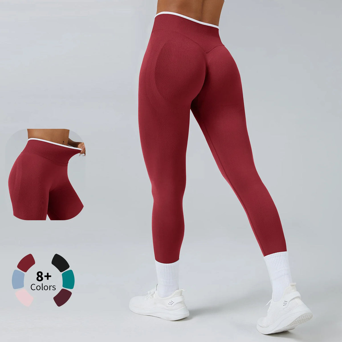 Women's Middle Waist Seamless Yoga Leggings Push-Up Sport Fitness Running Pants Hip Lift High Elastic Gym Leggings Sport Legging