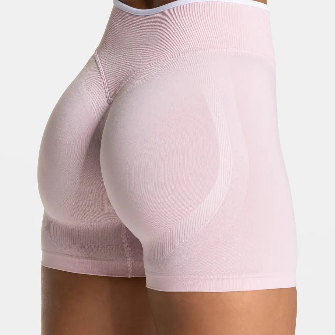 Women's Seamless Gym Color Blocking Sports Shorts High Elastic Tight High Waist Hip Lifting